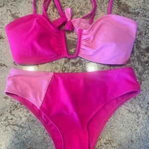Women’s pink two piece bikini set
